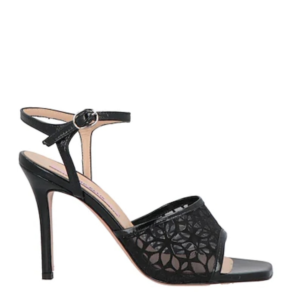 MARC ELLIS BLACK SOFT LEATHER AND FABRIC COMFORT FASHION SUMMER SANDALS